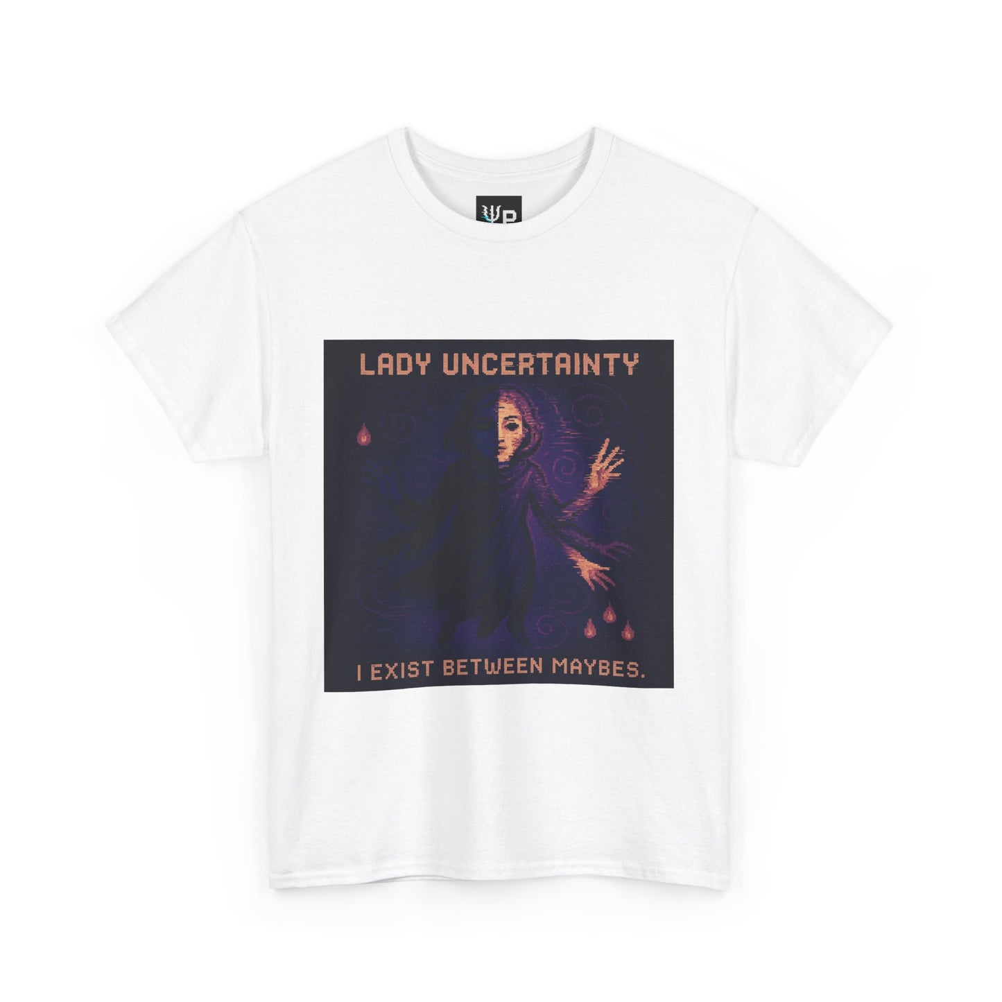 Lady Uncertainty – Quantum Mechanics / Heisenberg’s Limit Pixel Tee - PixelatedPhysics