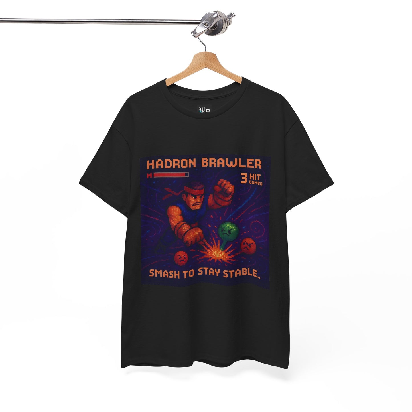 Hadron Brawler – Strong Nuclear Force / Smash Stability Pixel Tee - PixelatedPhysics