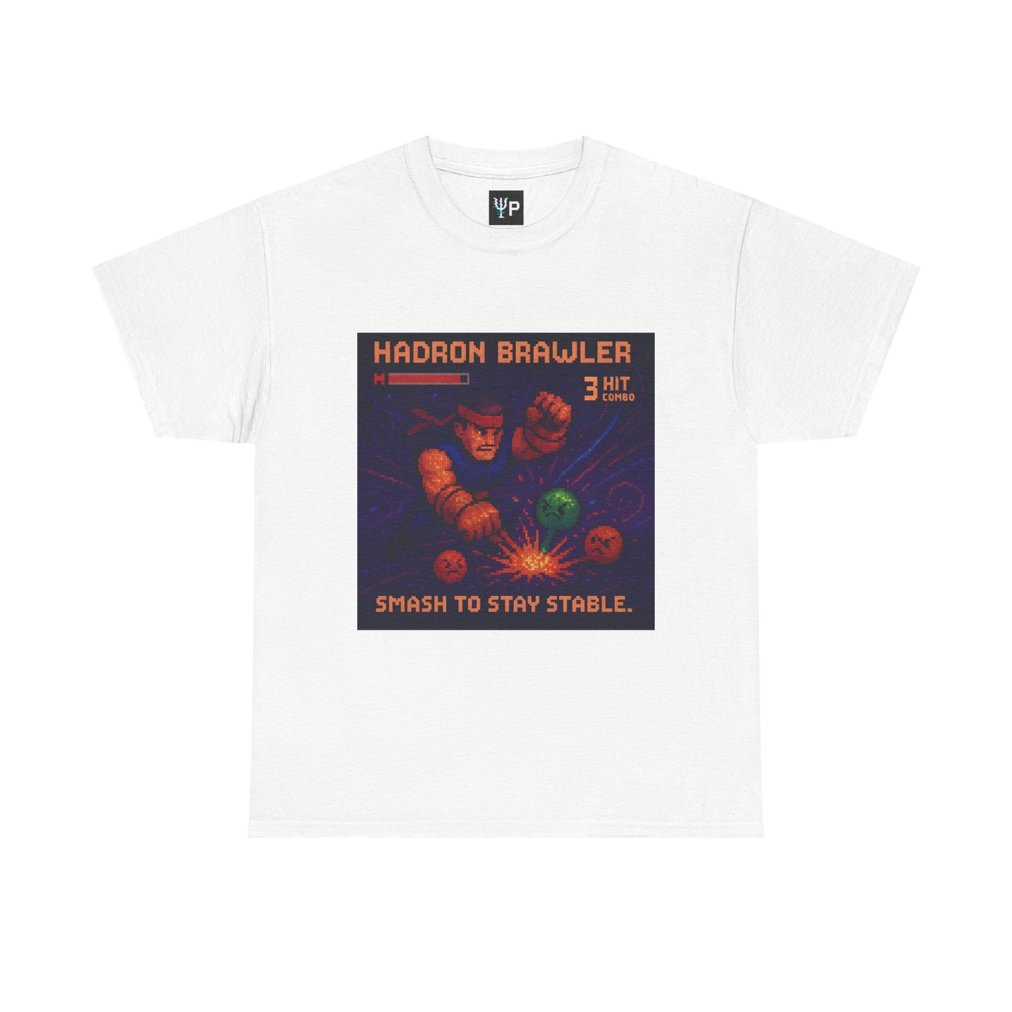 Hadron Brawler – Strong Nuclear Force / Smash Stability Pixel Tee - PixelatedPhysics