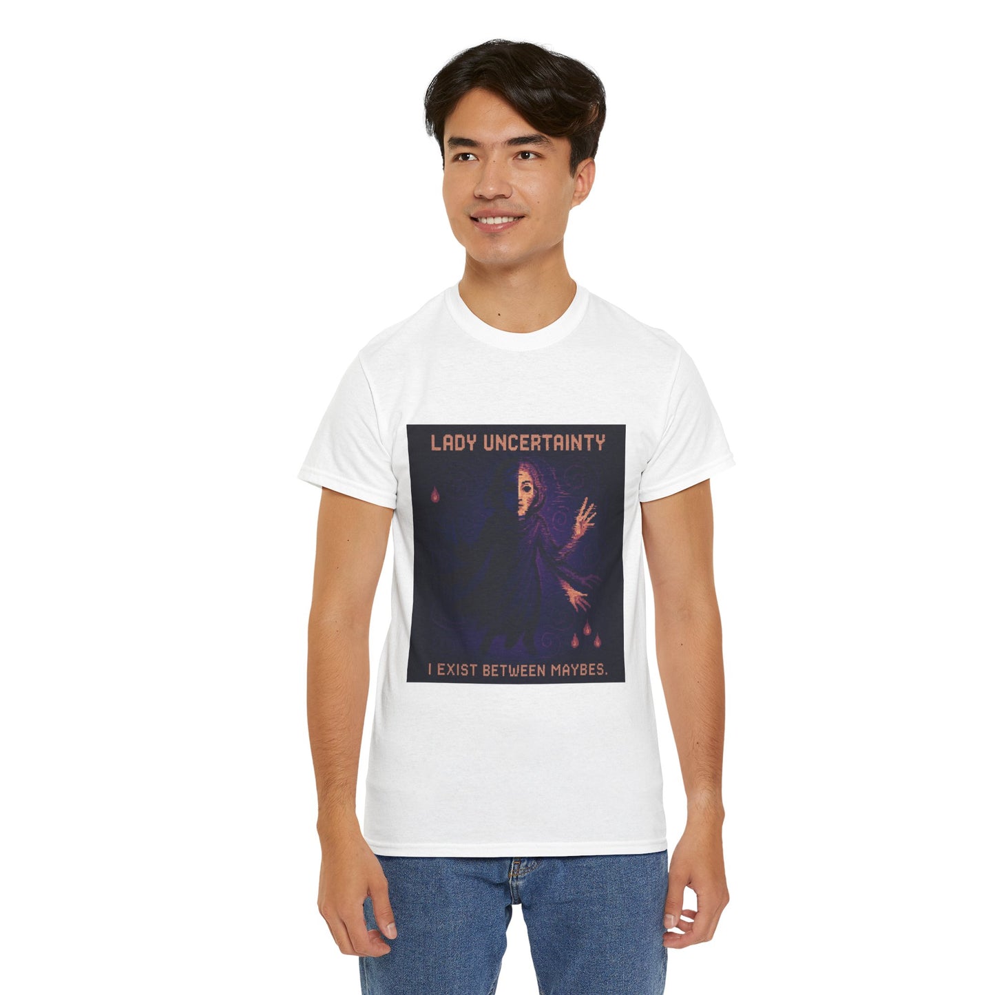Lady Uncertainty – Quantum Mechanics / Heisenberg’s Limit Pixel Tee - PixelatedPhysics
