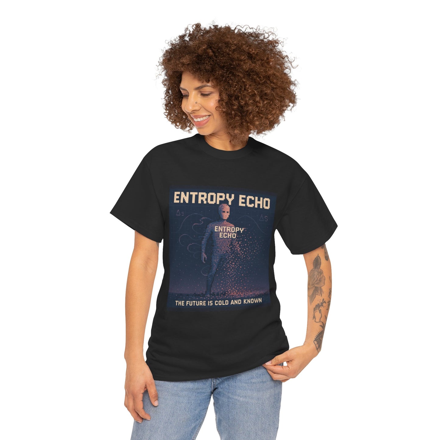 Entropy Echo – Thermal Decay / Heat Death Pixel Tee - PixelatedPhysics