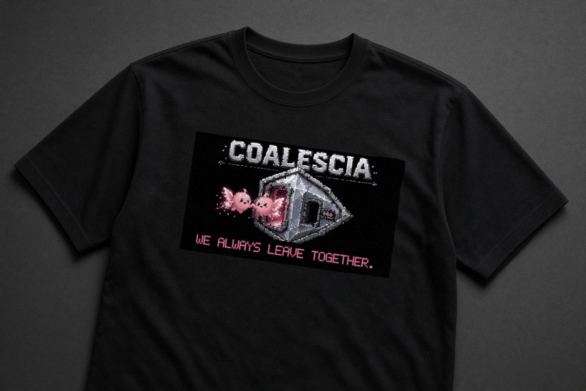 Coalescia – Hong–Ou–Mandel physics T-shirt