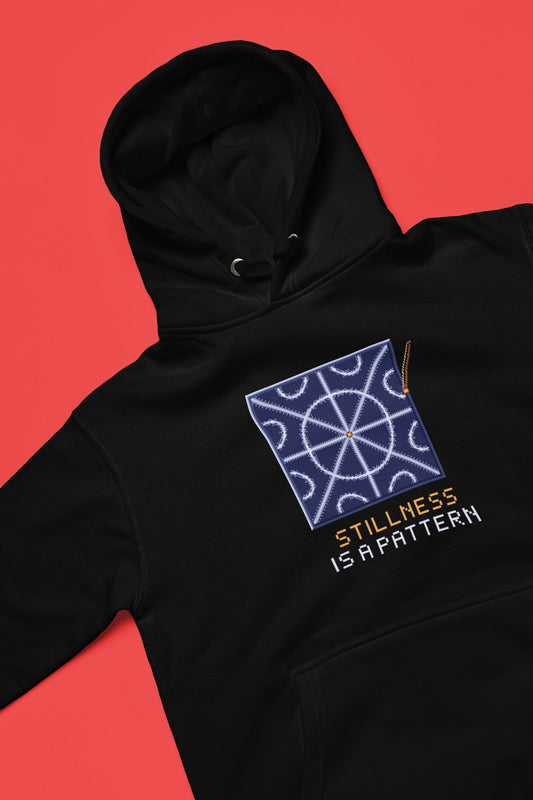 Nodal Lines Hoodie – STILLNESS IS A PATTERN | Pixelated Physics – flat front