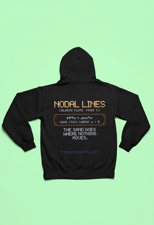 Nodal Lines Hoodie – STILLNESS IS A PATTERN | Pixelated Physics – flat back
