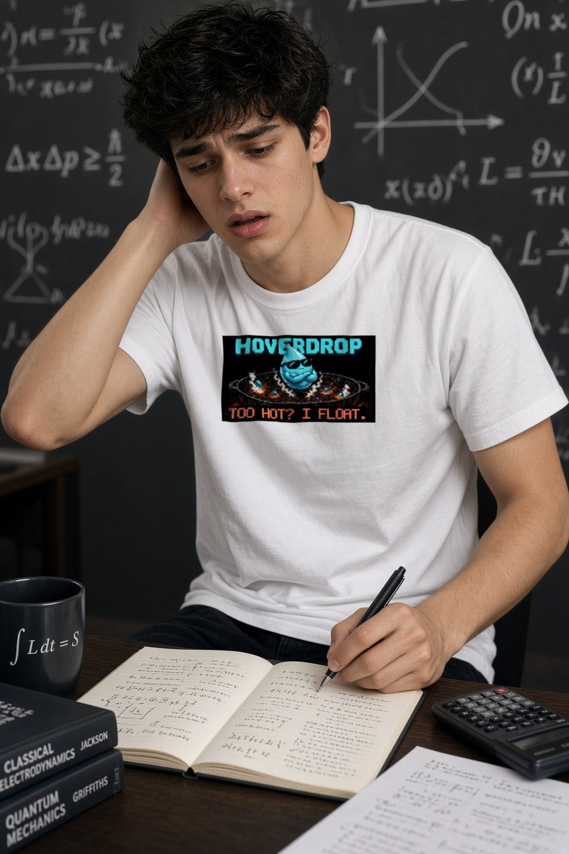 Hoverdrop – Leidenfrost Effect physics T-shirt