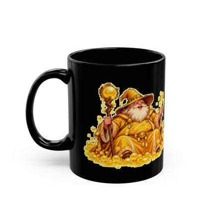 Higgsby – Higgs Mechanism pixel-art physics mug, black ceramic, view 4