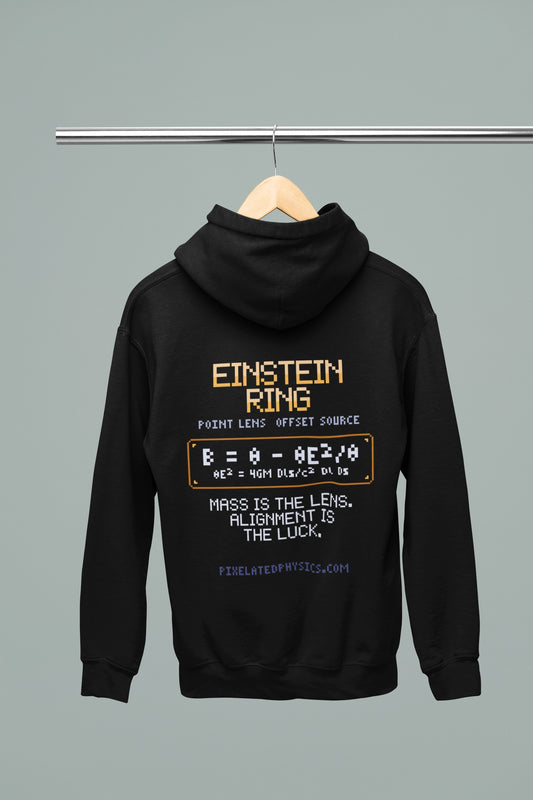 Einstein Ring Hoodie – ONE GALAXY, SEEN AS A RING | Pixelated Physics – flat back