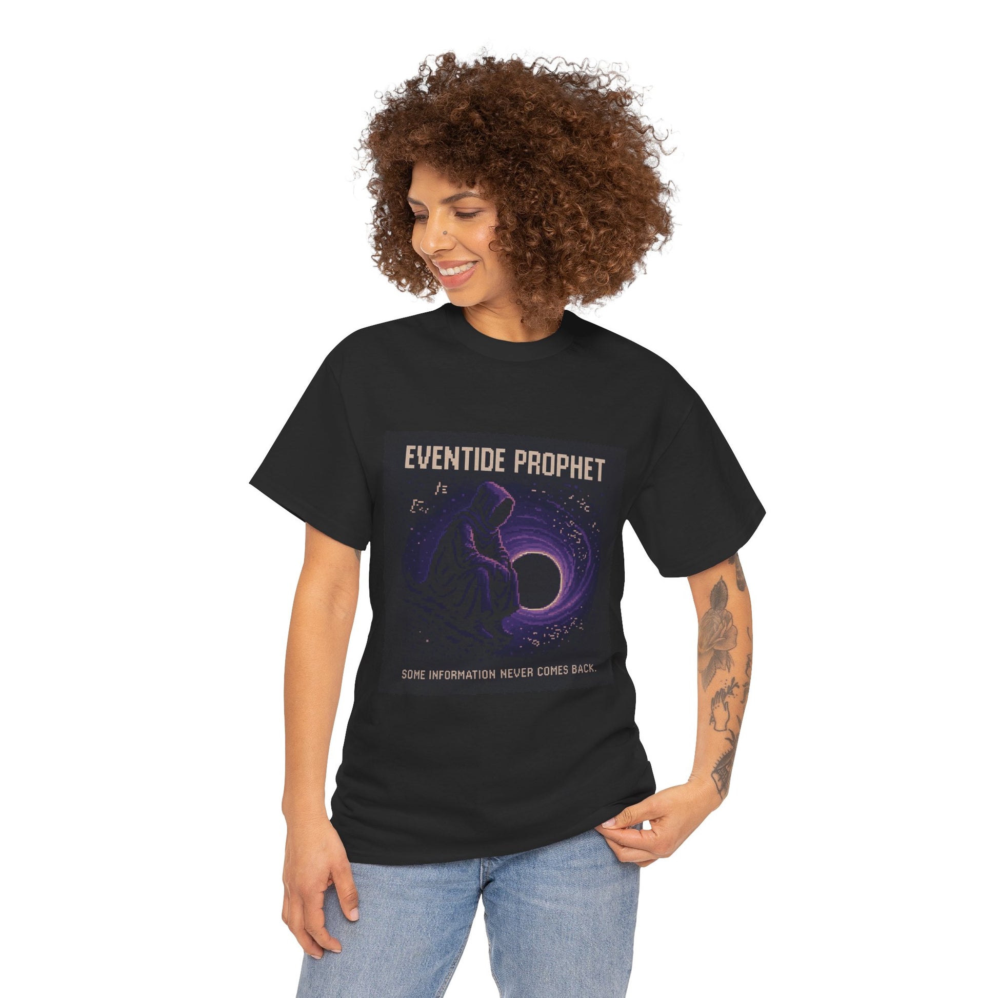 Eventide Prophet – Phenomenon: Information Loss at the Event Horizon Pixel Tee - PixelatedPhysics