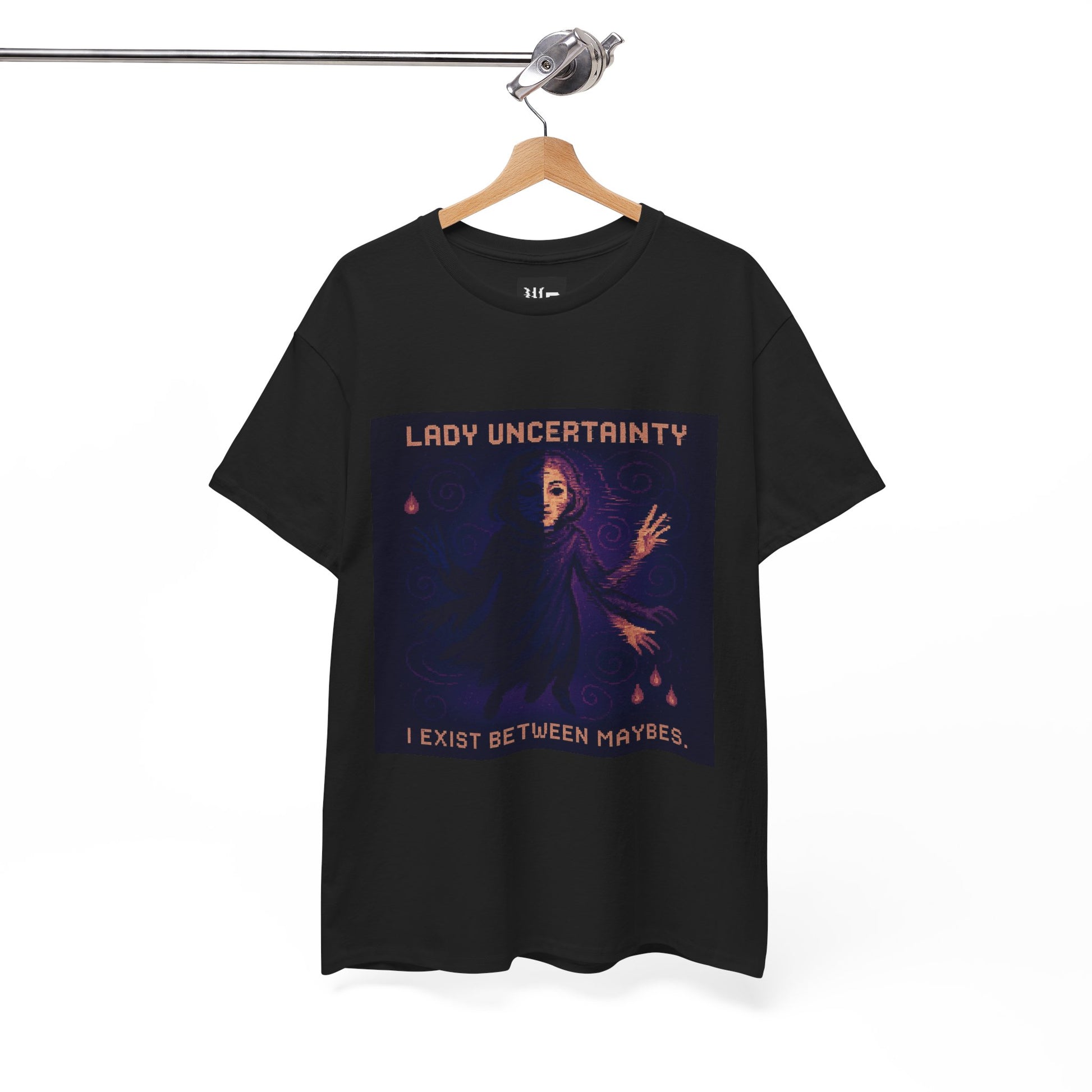 Lady Uncertainty – Quantum Mechanics / Heisenberg’s Limit Pixel Tee - PixelatedPhysics