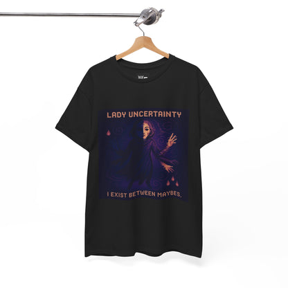 Lady Uncertainty – Quantum Mechanics / Heisenberg’s Limit Pixel Tee - PixelatedPhysics