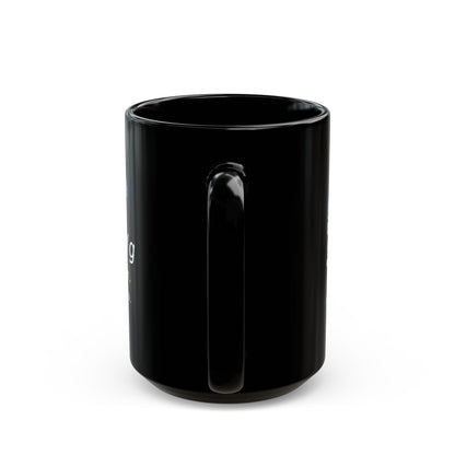 Buoyara – Archimedes’ Principle pixel-art physics mug, black ceramic, view 8