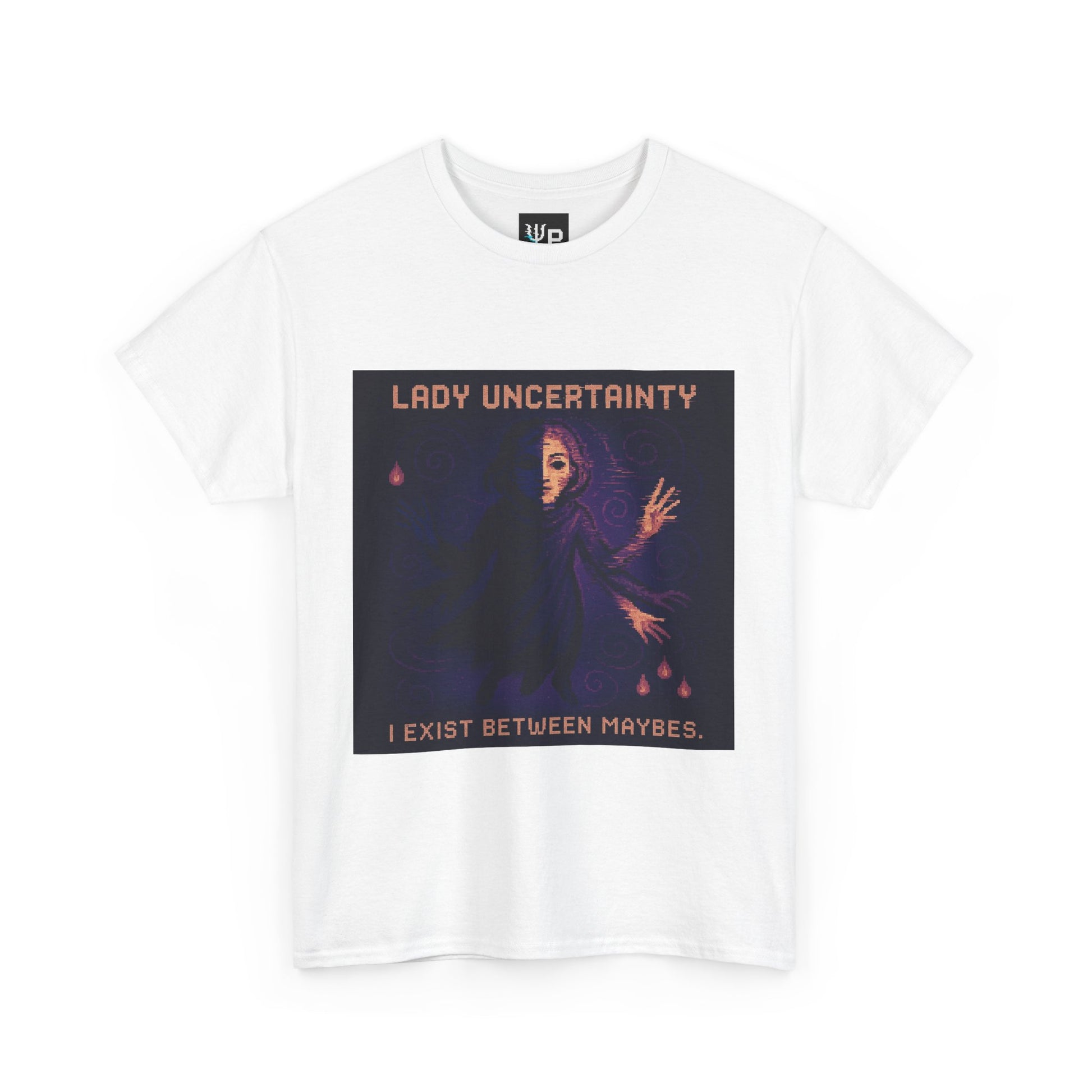 Lady Uncertainty – Quantum Mechanics / Heisenberg’s Limit Pixel Tee - PixelatedPhysics