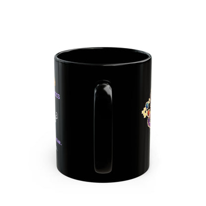 Keplora – Kepler’s Third Law pixel-art physics mug, black ceramic, view 5