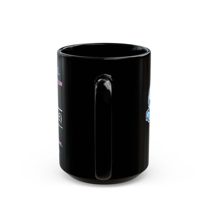 Ghostwall – Quantum Tunnelling pixel-art physics mug, black ceramic, view 8