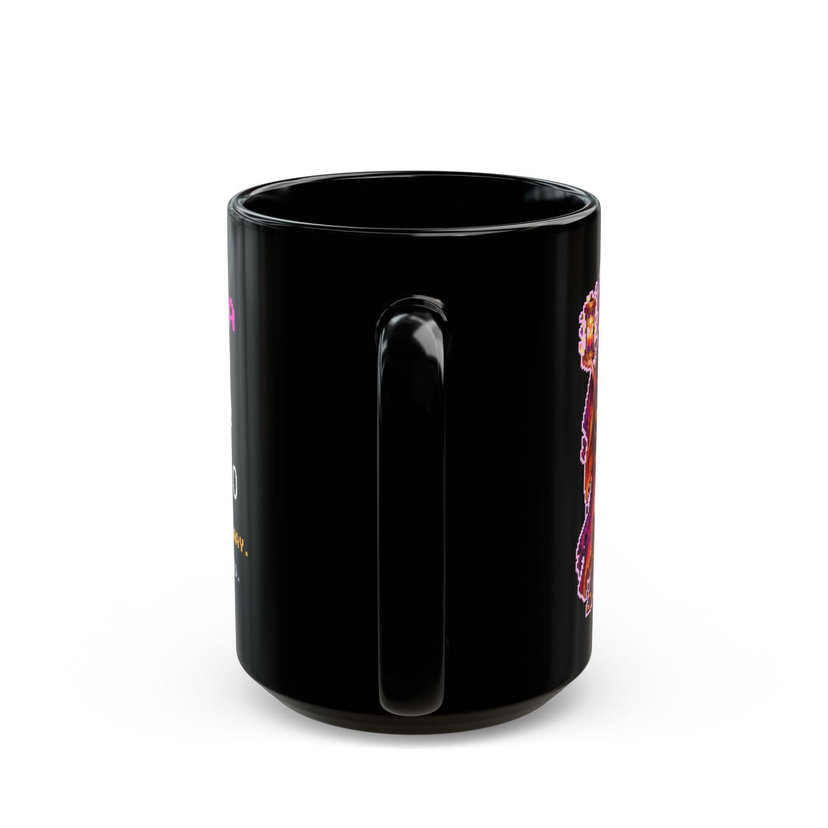 Disordra – Entropy pixel-art physics mug, black ceramic, view 8
