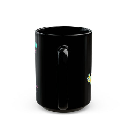 Debroglio – Matter Waves pixel-art physics mug, black ceramic, view 8