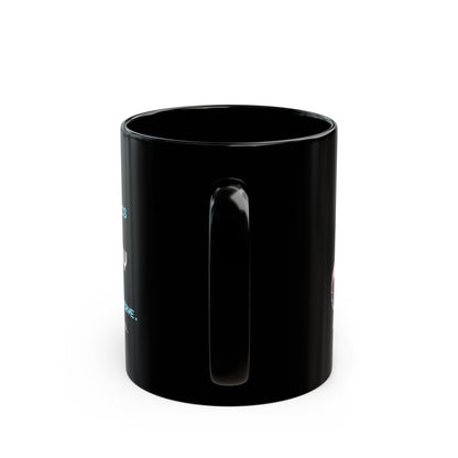 Psykat – Schrödinger Equation pixel-art physics mug, black ceramic, view 5