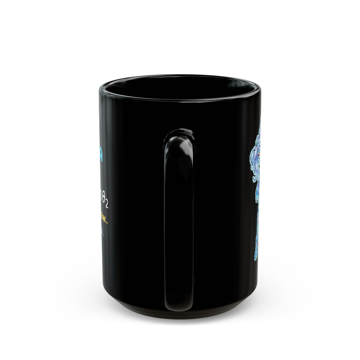 Refracta – Snell’s Law pixel-art physics mug, black ceramic, view 8