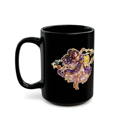 Keplora – Kepler’s Third Law pixel-art physics mug, black ceramic, view 7