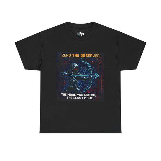 Zeno — Quantum Zeno Effect / The Observer Pixel Tee - PixelatedPhysics
