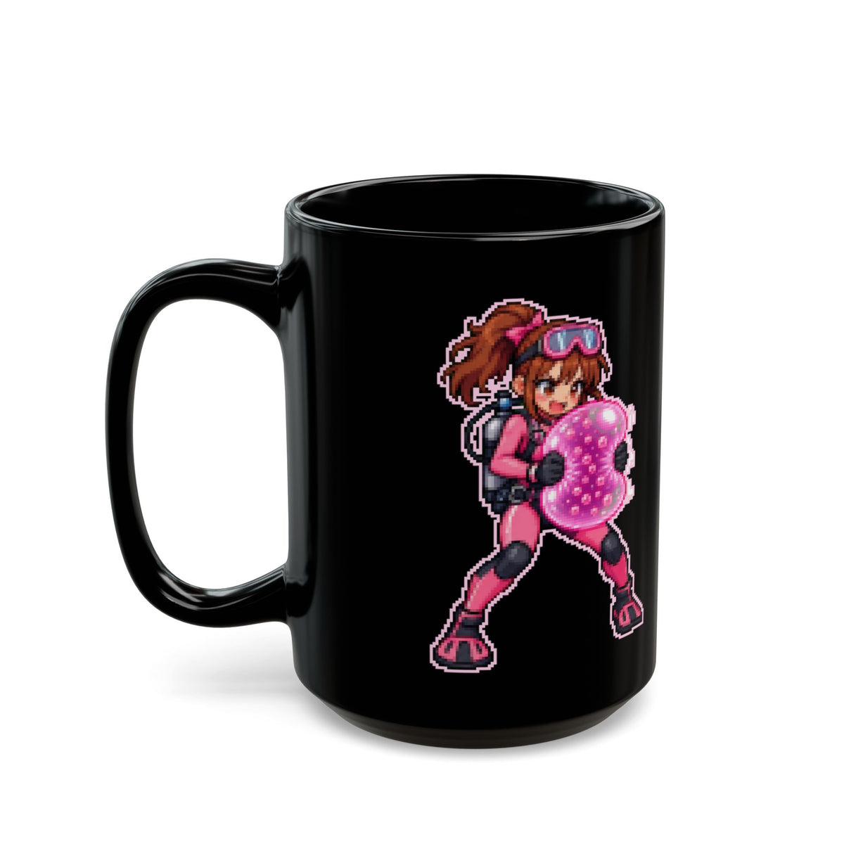 Boylina – Boyle’s Law pixel-art physics mug, black ceramic, view 7