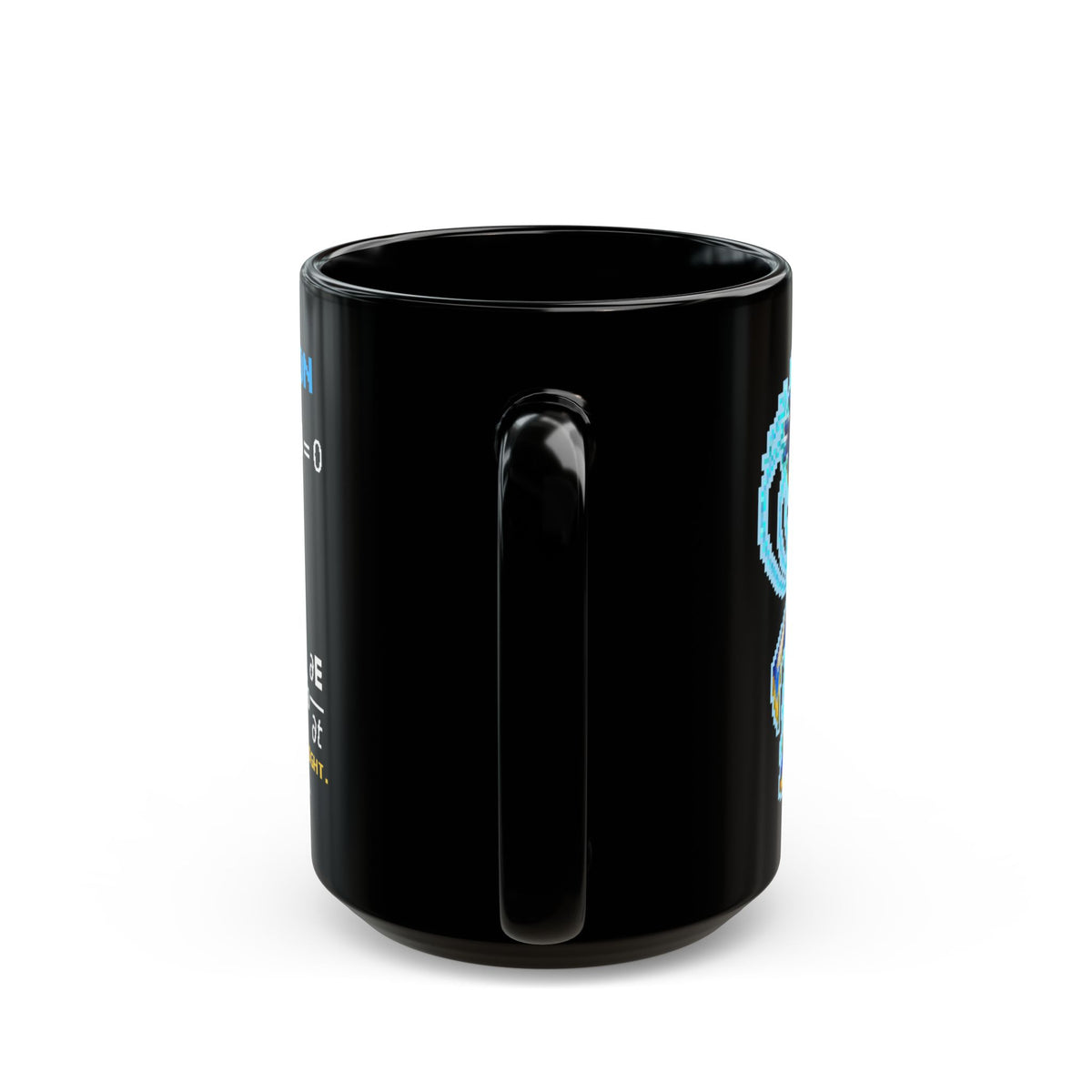Maxwellion – Maxwell’s Equations pixel-art physics mug, black ceramic, view 8