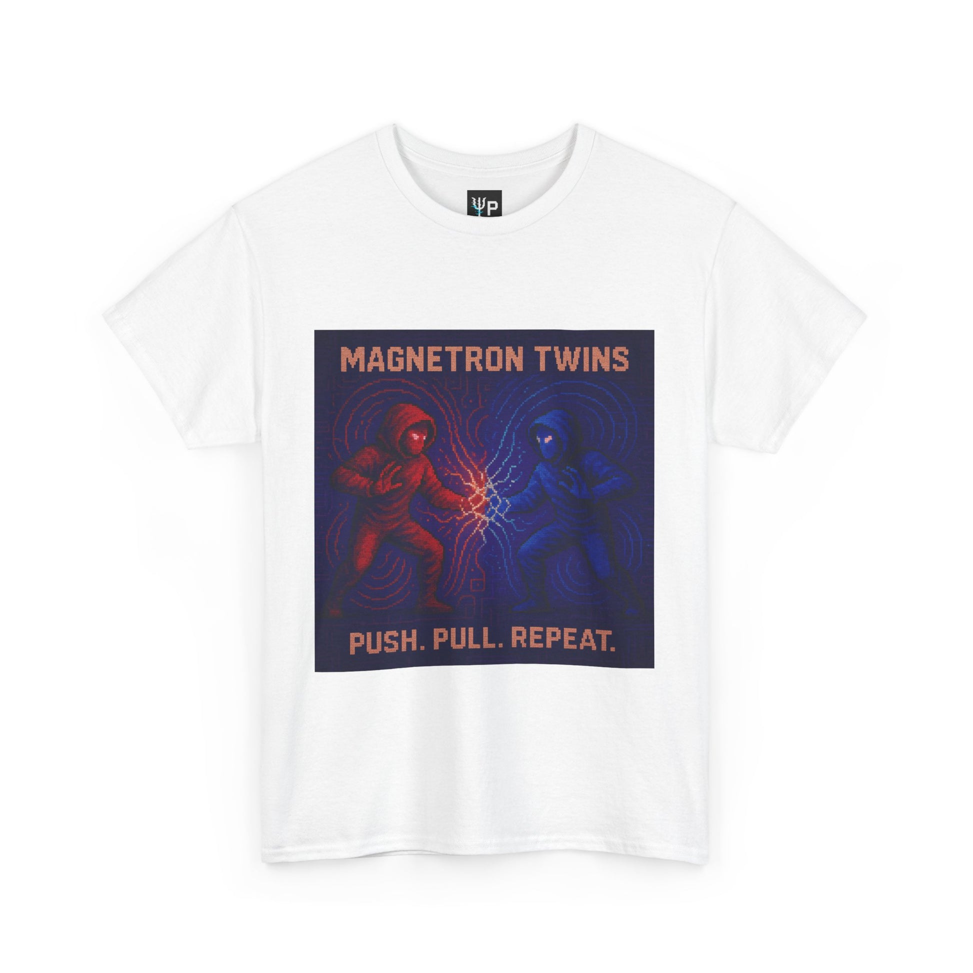 Magnetron Twins – Electromagnetism / Polarity Lock Pixel Tee - PixelatedPhysics