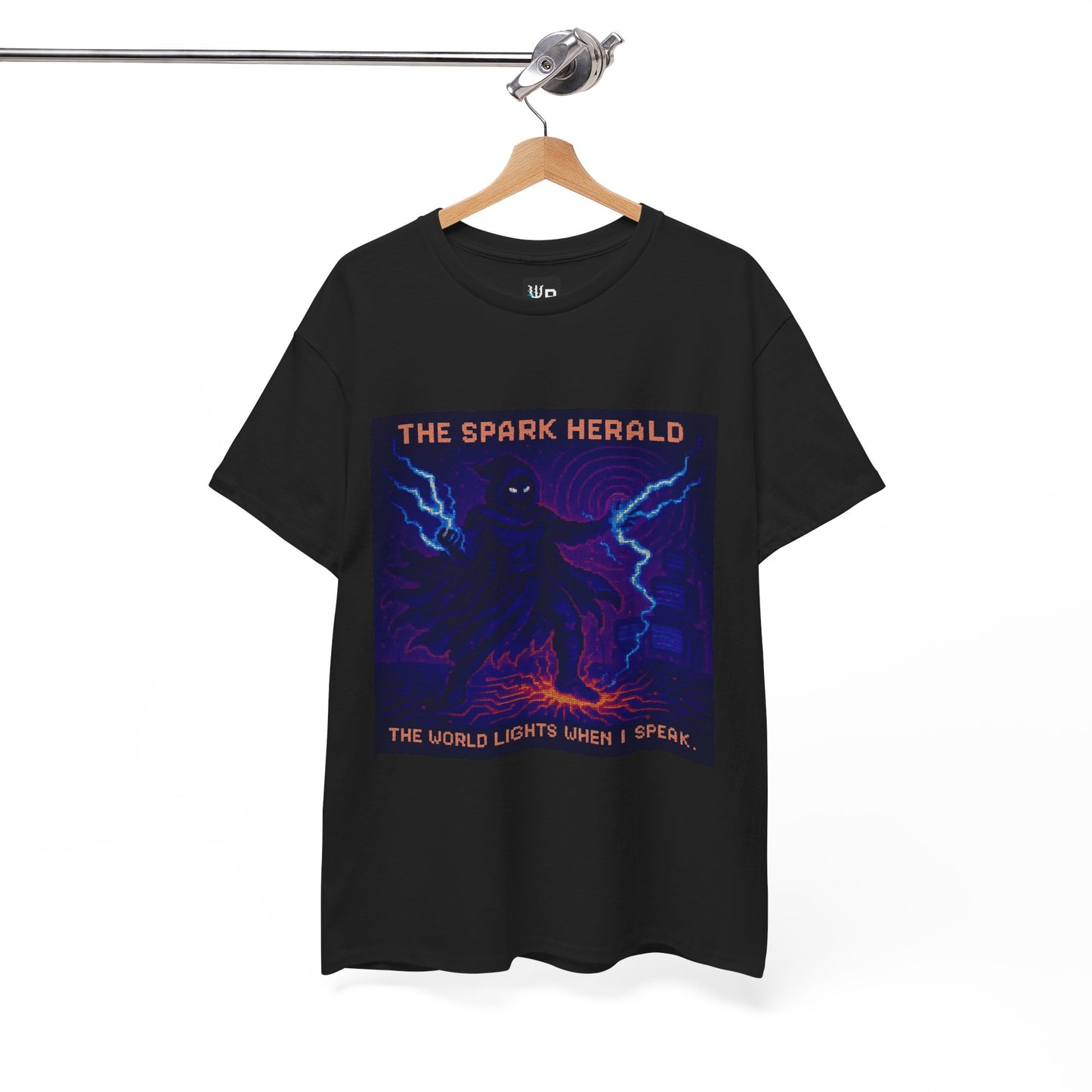 The Spark Herald – Electromagnetism / Lightning Command Pixel Tee - PixelatedPhysics