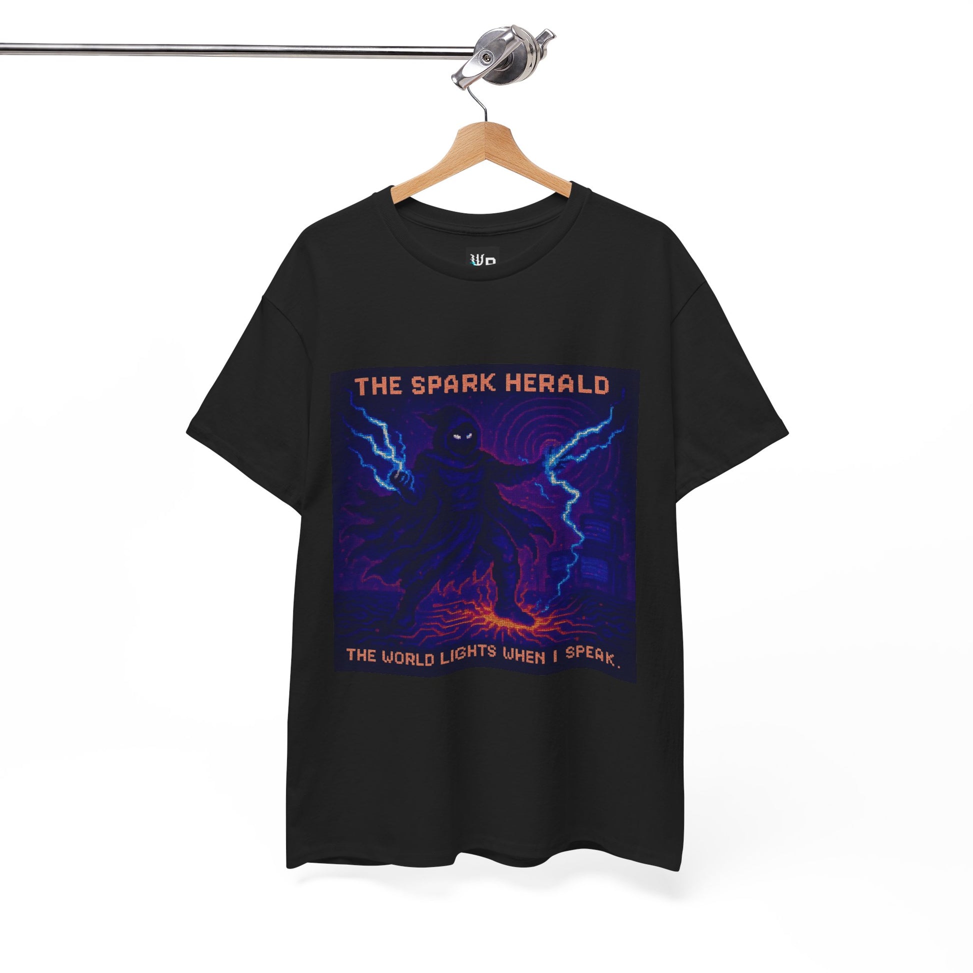 The Spark Herald – Electromagnetism / Lightning Command Pixel Tee - PixelatedPhysics