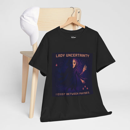 Lady Uncertainty – Quantum Mechanics / Heisenberg’s Limit Pixel Tee - PixelatedPhysics