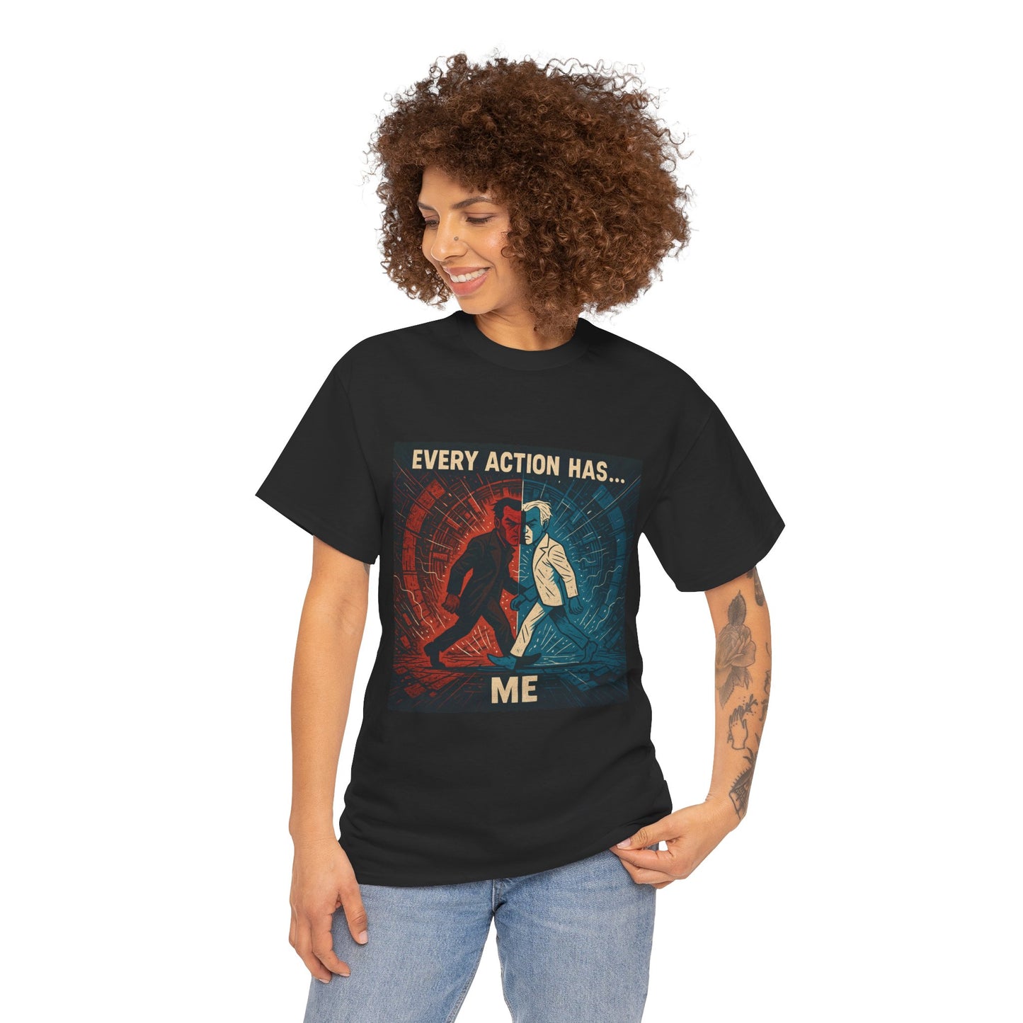 Every Action Has... Me – Newton's Third Law Pixel Tee - PixelatedPhysics