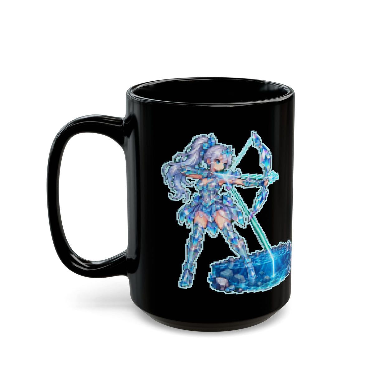 Refracta – Snell’s Law pixel-art physics mug, black ceramic, view 7