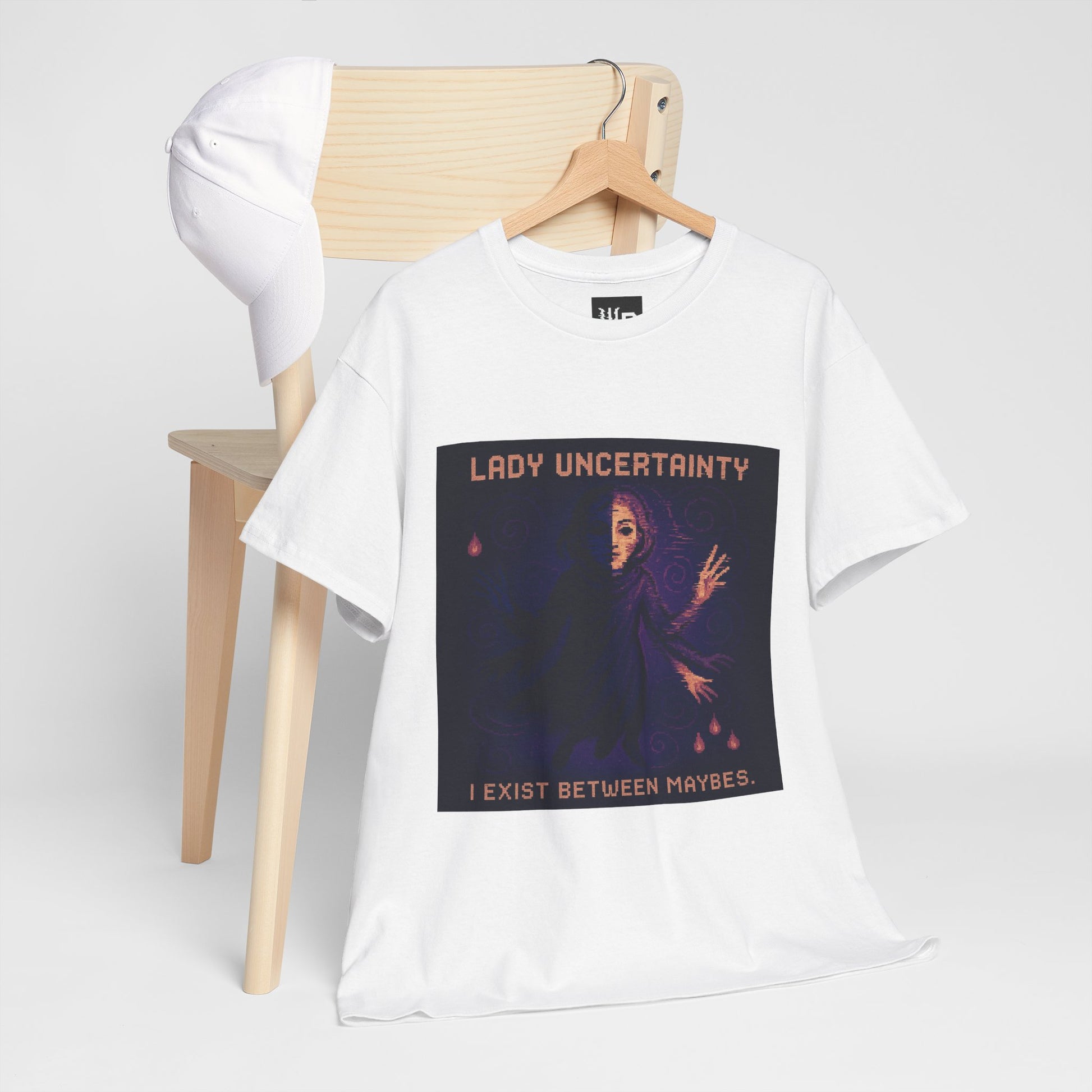 Lady Uncertainty – Quantum Mechanics / Heisenberg’s Limit Pixel Tee - PixelatedPhysics