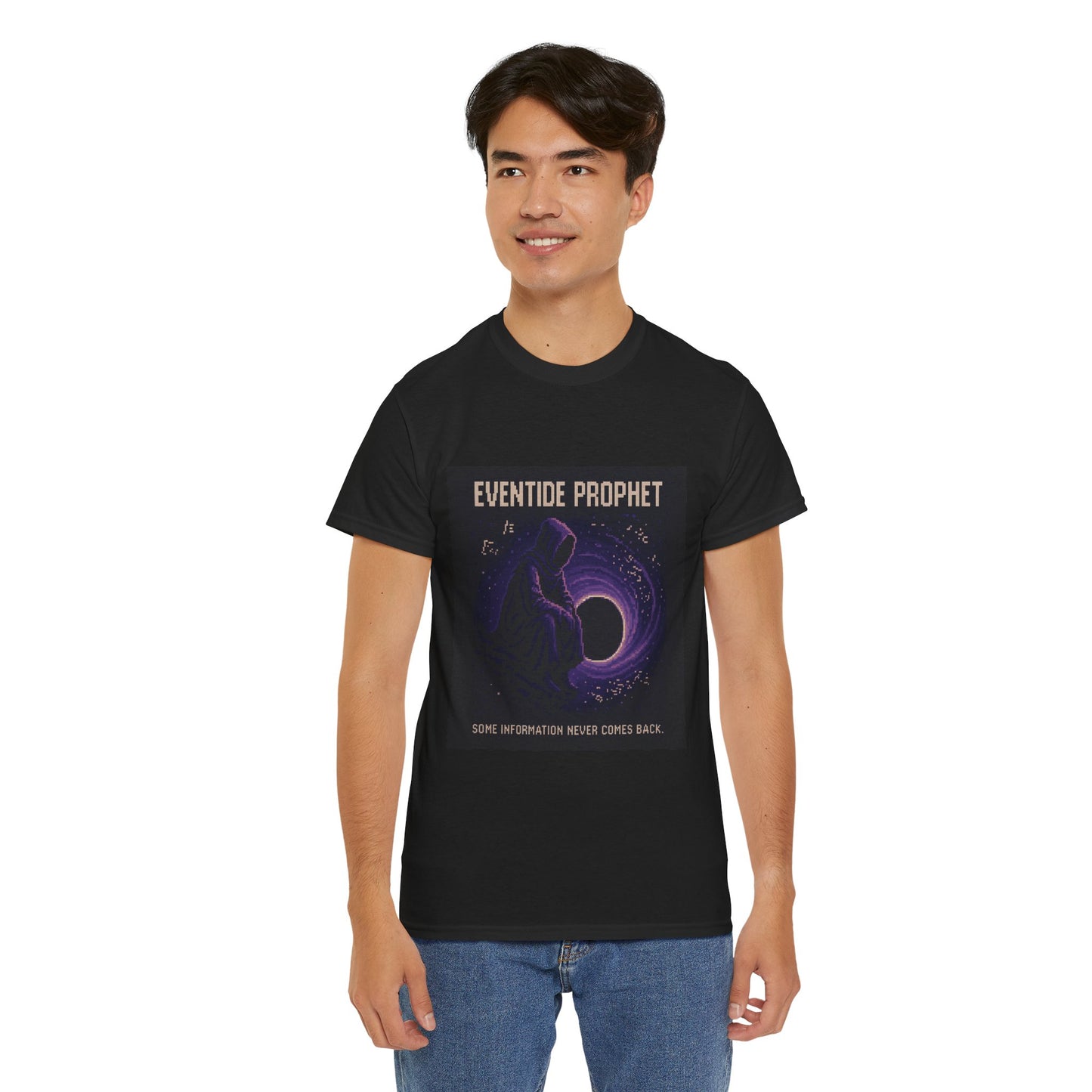 Eventide Prophet – Phenomenon: Information Loss at the Event Horizon Pixel Tee - PixelatedPhysics