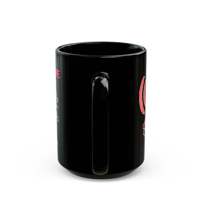 Dopplerine – Doppler Effect pixel-art physics mug, black ceramic, view 8