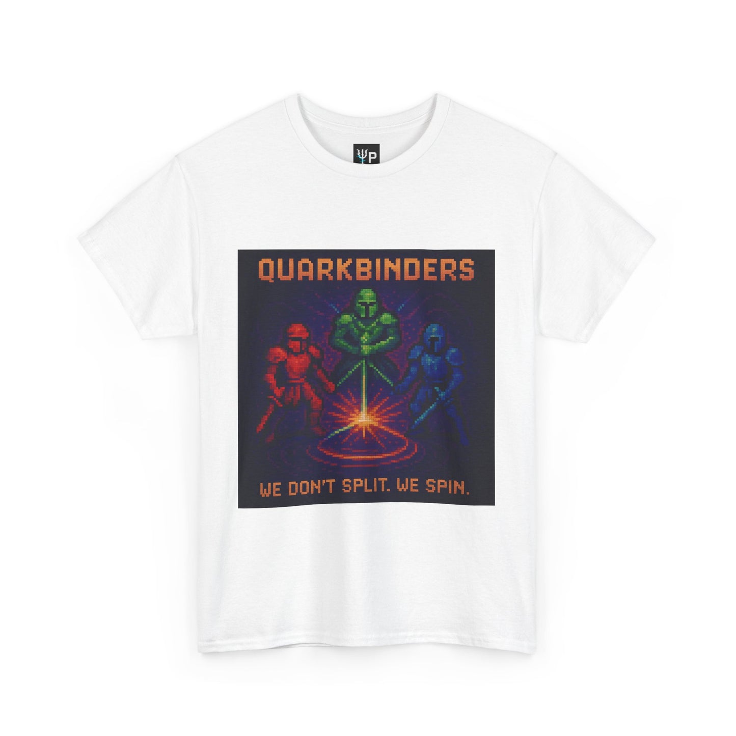 Quarkbinders – Strong Nuclear Force / Tri-Color Spin Lock Pixel Tee - PixelatedPhysics