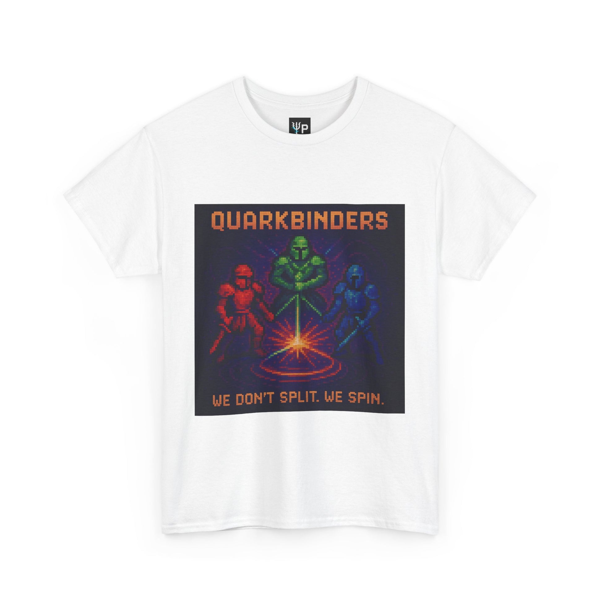 Quarkbinders – Strong Nuclear Force / Tri-Color Spin Lock Pixel Tee - PixelatedPhysics