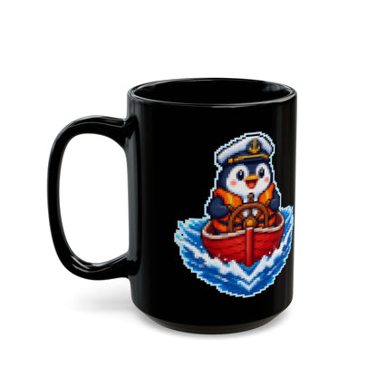 Wakewing – Kelvin Wake pixel-art physics mug, black ceramic, view 7