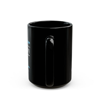 Umbrar – Dark Matter pixel-art physics mug, black ceramic, view 8