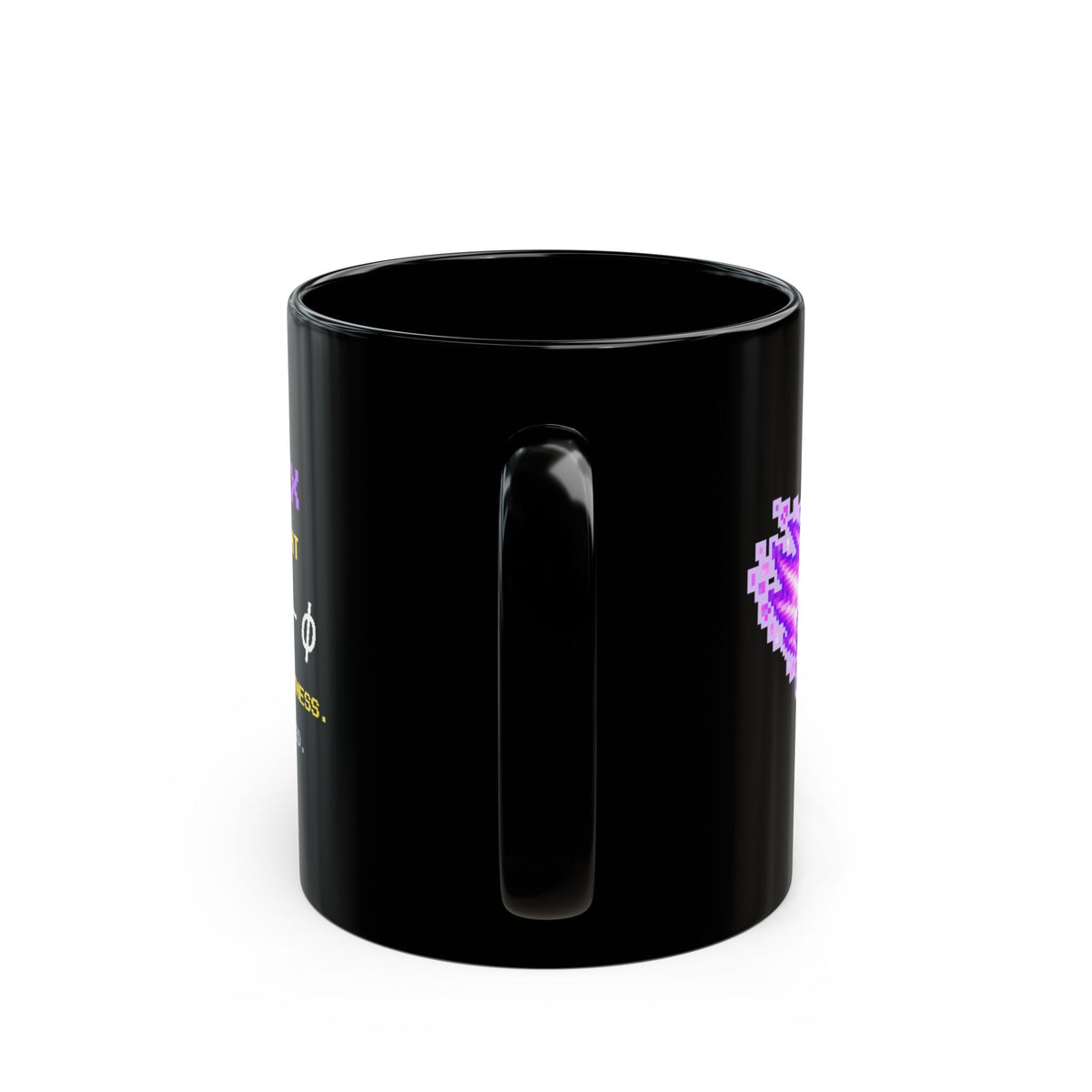 Photonix – Photoelectric Effect pixel-art physics mug, black ceramic, view 5