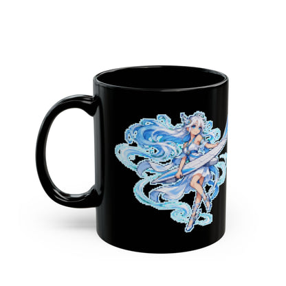 Bernoulla – Bernoulli’s Principle pixel-art physics mug, black ceramic, view 4