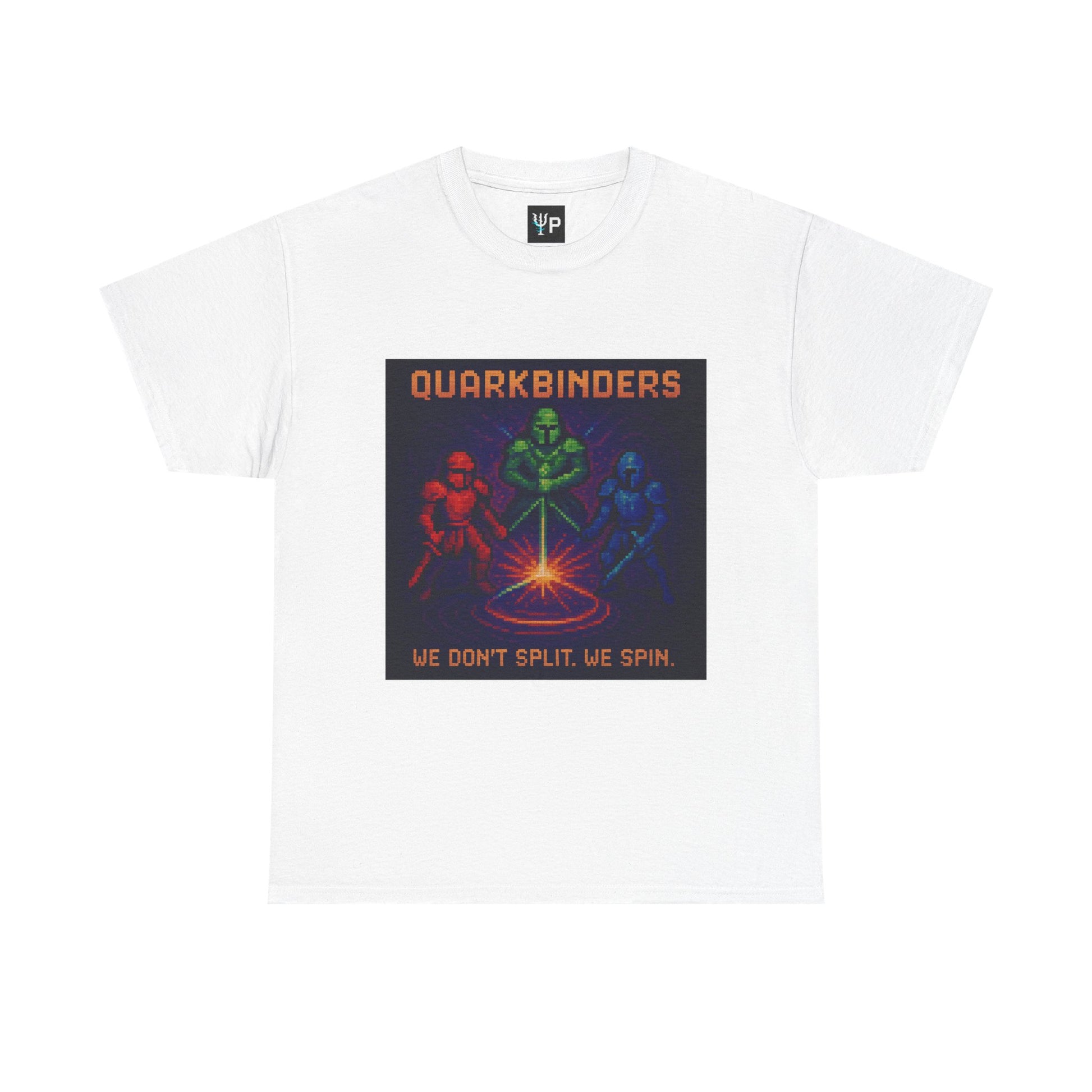 Quarkbinders – Strong Nuclear Force / Tri-Color Spin Lock Pixel Tee - PixelatedPhysics