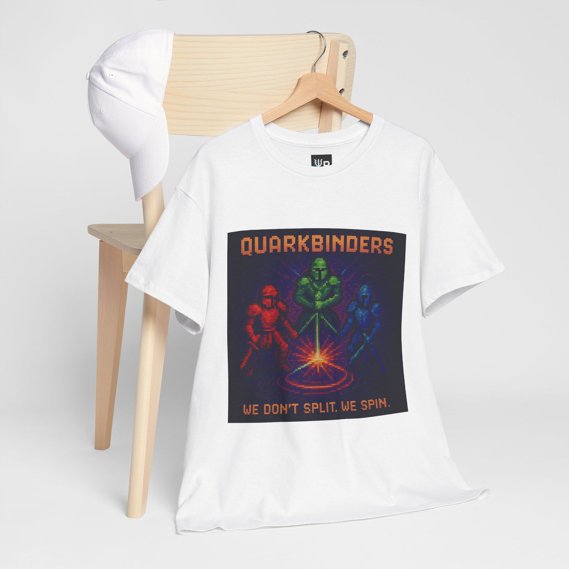 Quarkbinders – Strong Nuclear Force / Tri-Color Spin Lock Pixel Tee - PixelatedPhysics