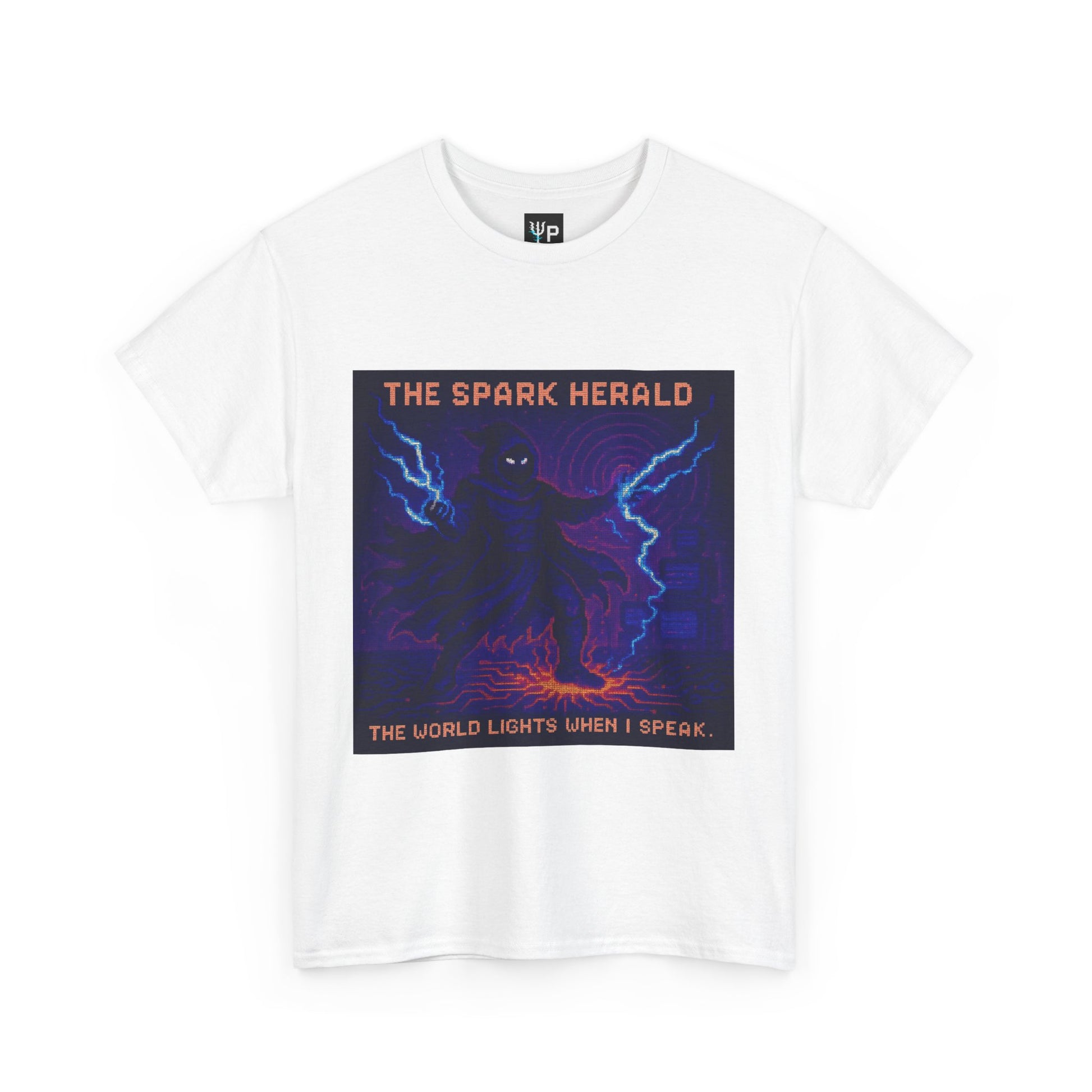 The Spark Herald – Electromagnetism / Lightning Command Pixel Tee - PixelatedPhysics
