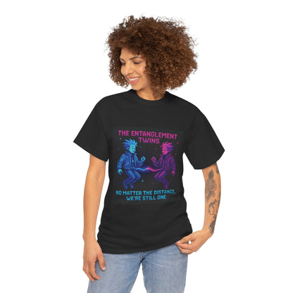 The Entanglement Twins – Quantum Entanglement Pixel Tee - PixelatedPhysics