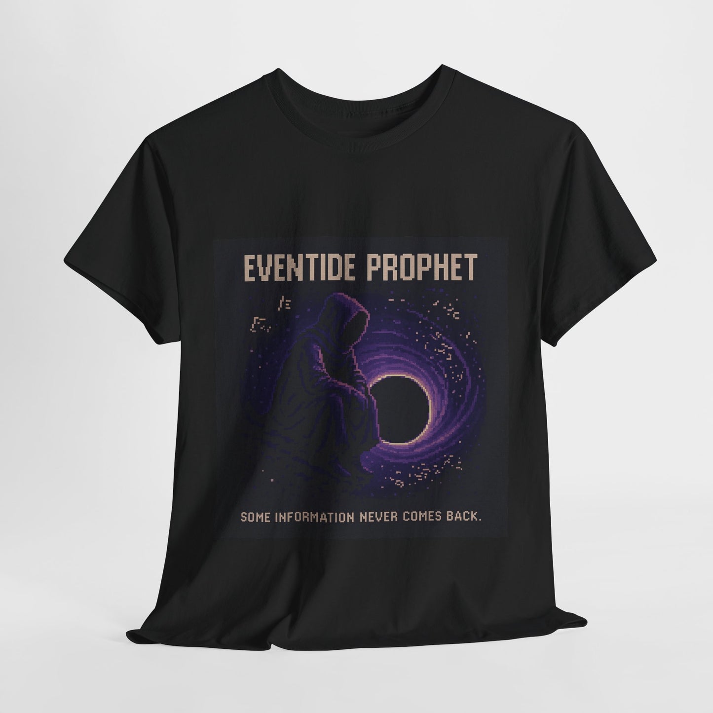 Eventide Prophet – Phenomenon: Information Loss at the Event Horizon Pixel Tee - PixelatedPhysics