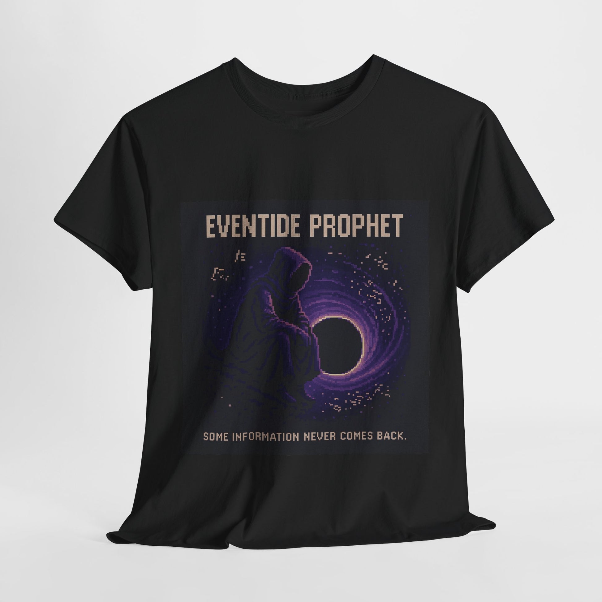 Eventide Prophet – Phenomenon: Information Loss at the Event Horizon Pixel Tee - PixelatedPhysics