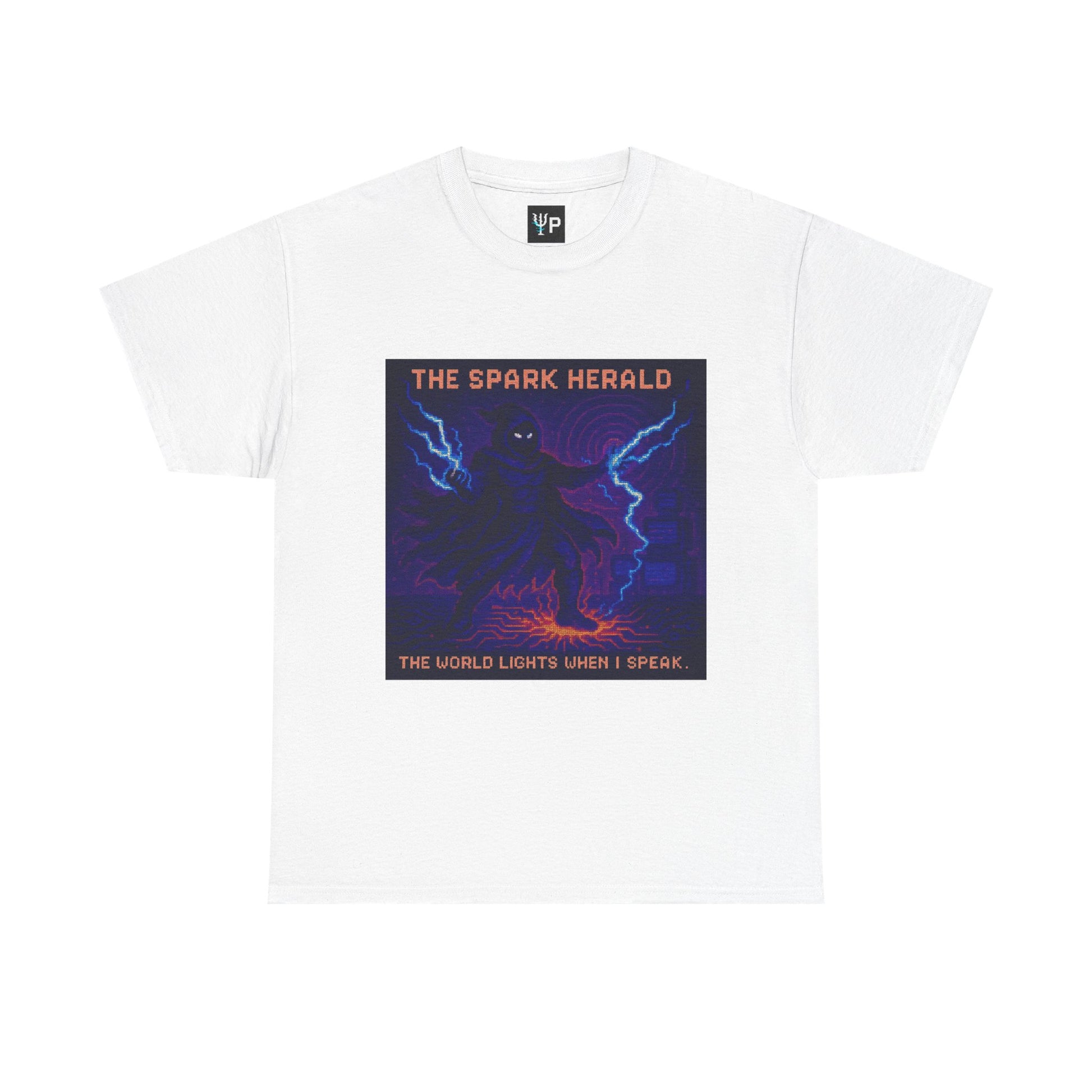 The Spark Herald – Electromagnetism / Lightning Command Pixel Tee - PixelatedPhysics