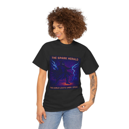 The Spark Herald – Electromagnetism / Lightning Command Pixel Tee - PixelatedPhysics