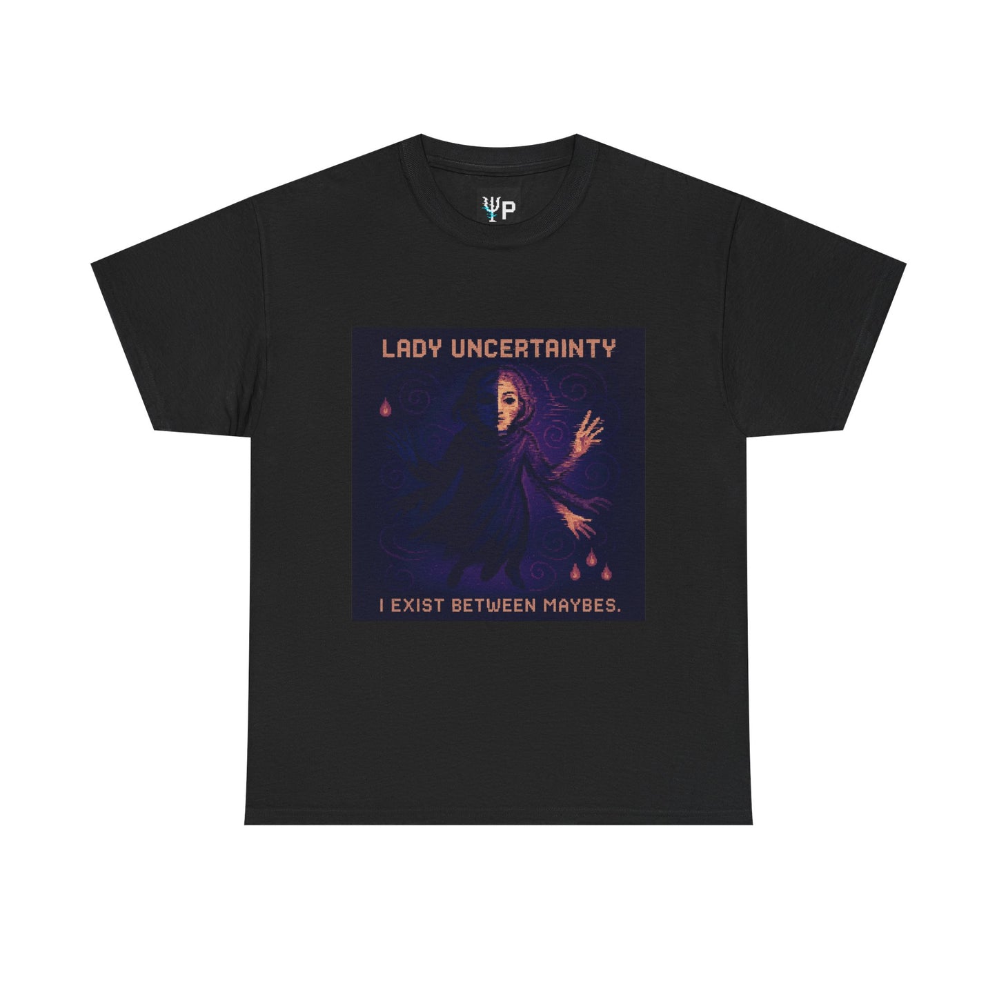Lady Uncertainty – Quantum Mechanics / Heisenberg’s Limit Pixel Tee - PixelatedPhysics